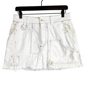 Free People We The Free Lost Highway Distressed White Mini Skirt - 29